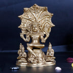 ARTVARKO Brass Dakshinamurthy Shiva Shankar God Shiva as a guru Teacher of All Types of Knowledge Brass Statue Height 9 Inches