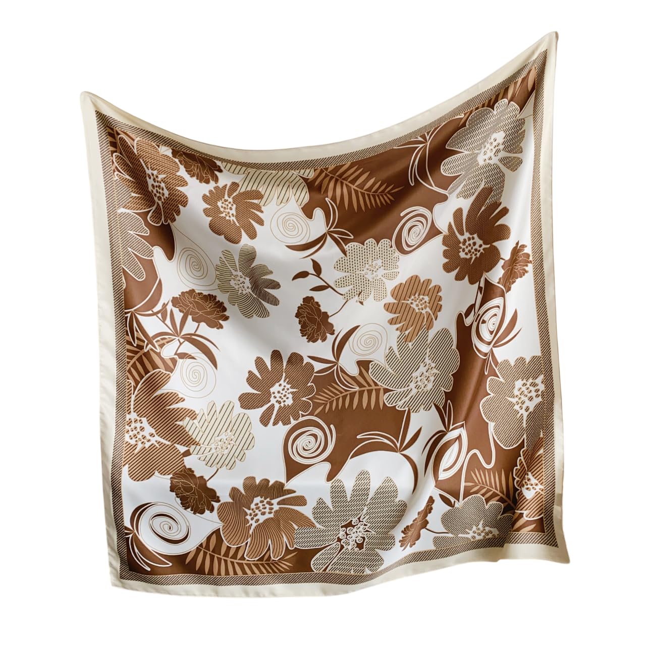 CrossKulture Printed Poly Silken feel Scarf Stole for Women | Stylish, Soft, & Lightweight | Satin Feel Neck, Hair & Head Scarf for Women | Square Silk Stole for Handbag (Colour65)