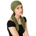 The Headscarves Rayon Women Bamboo Pre Tie Scarf (HS107 Chive), For Female, Green
