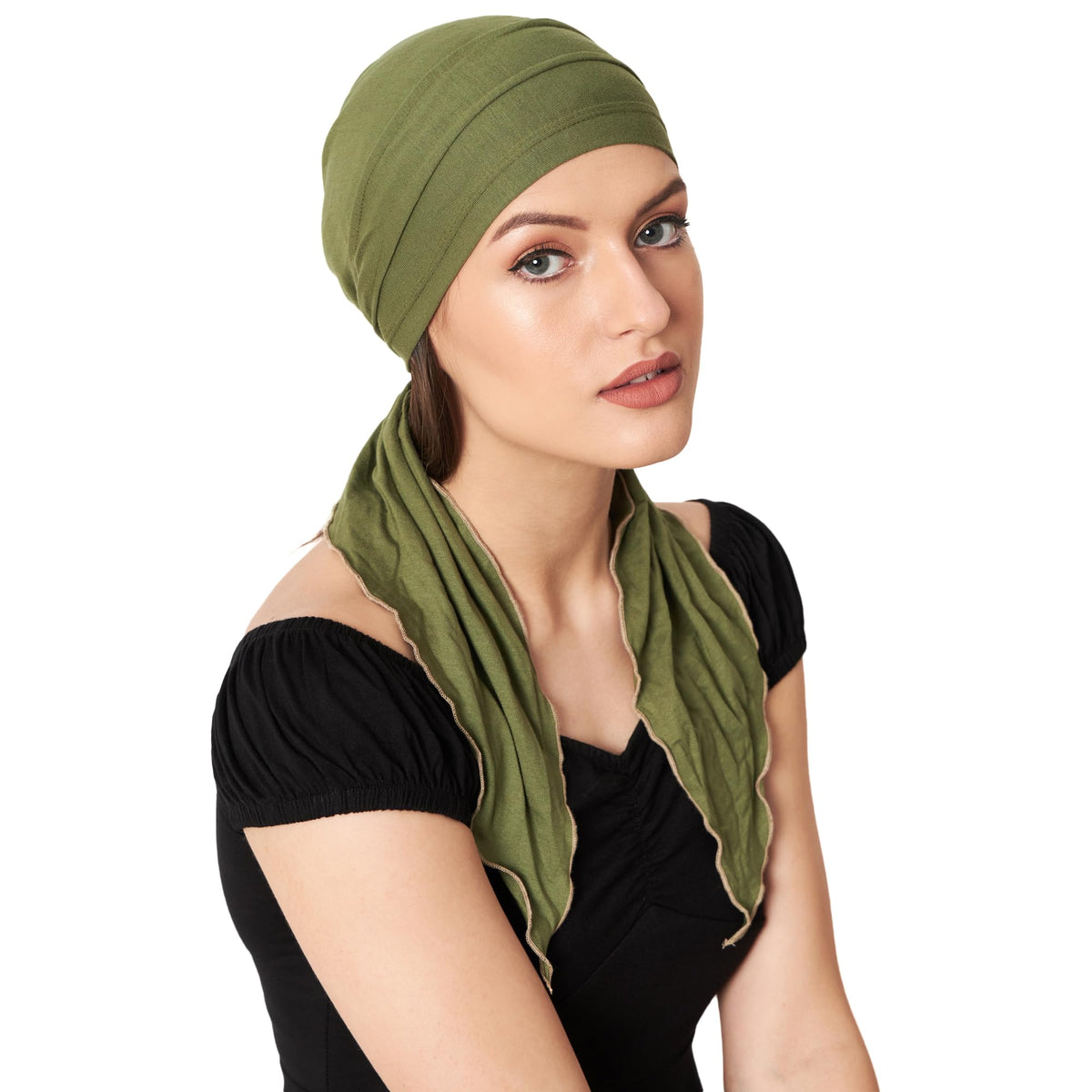 The Headscarves Rayon Women Bamboo Pre Tie Scarf (HS107 Chive), For Female, Green