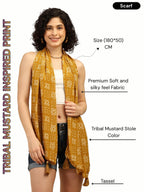 KE KANHA EXPORTS Scarf for Women Boho | Border Print Stylish | Stole for Women Breathable Summer Beach Wrap with Tassels | Multicolour |180 x 50 cm FREE Scrunchie Included