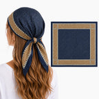 Etietnic Satin Square Head Scarf for Women,ALL OVER COPPER Printed