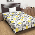 Divine Casa 100% Cotton Reversible Single Bed Dohar | Lightweight & Soft AC Blanket | Summer Quilt | 210 x 140 CM, Geometric Silver & Lemon Kafalo