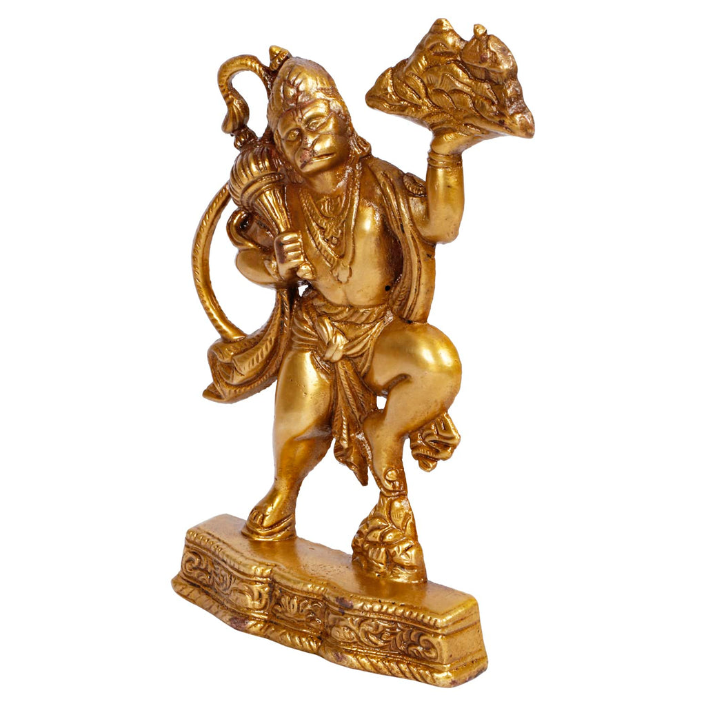 ARTVARKO Brass Hanuman Table Top Wall/Door Hanging Bajrangbali Idol Entrance for Home Office 7.5 Inches
