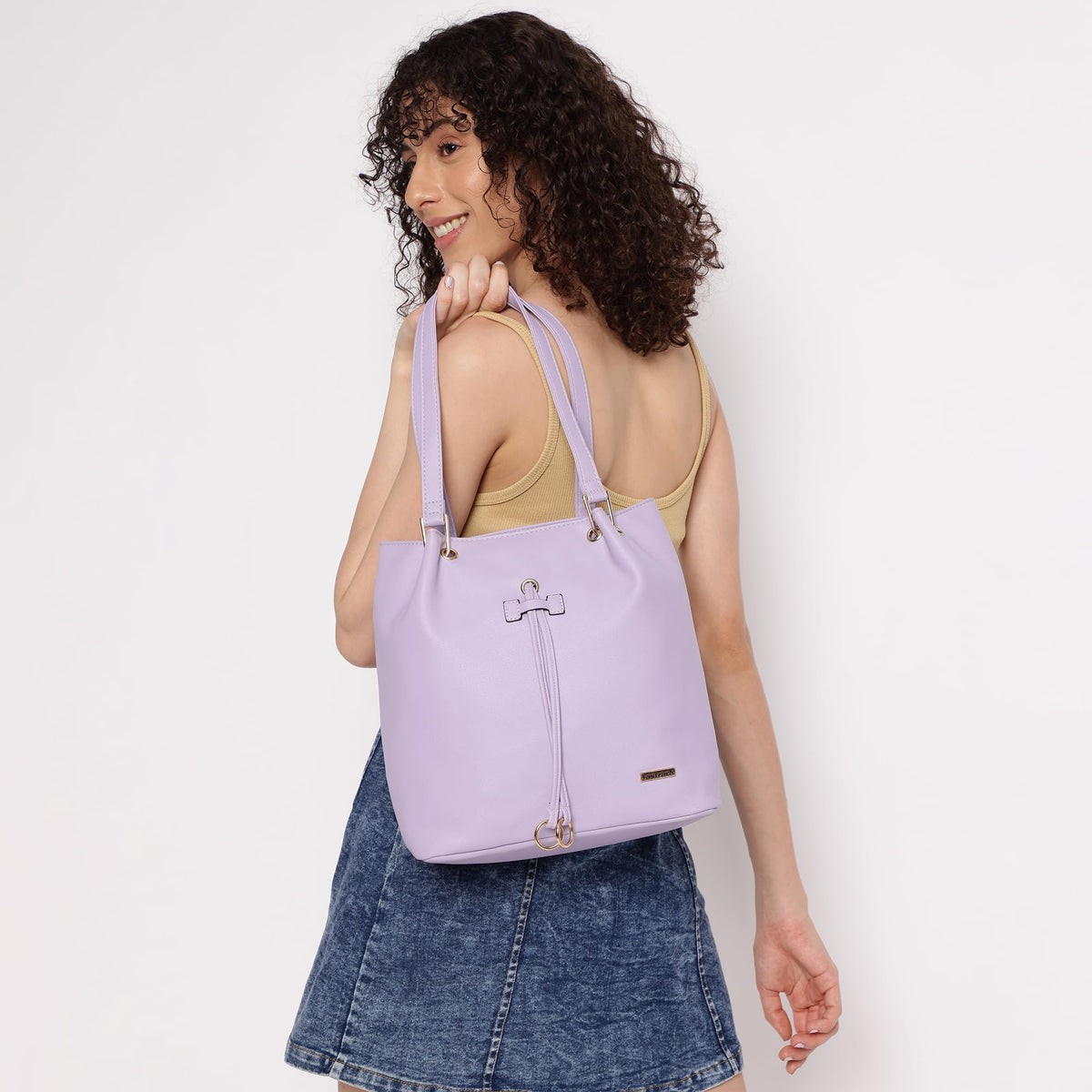 Fastrack Women Compact Trendy Tote with Zip Closure | Main Compartment, Inner Slip and Zip Pockets | Stylish Everyday Tote | Trendy Women Purse Handbags, Violet