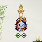 Artvibes Bal Krishna Face Evil Eye Wall Hanging for Home Entrance Decor | Nazar Battu Protection Hanging for Living Room Bedroom Temple Office | Vastu Positive Energy Decorative Gift (WH_8573N)