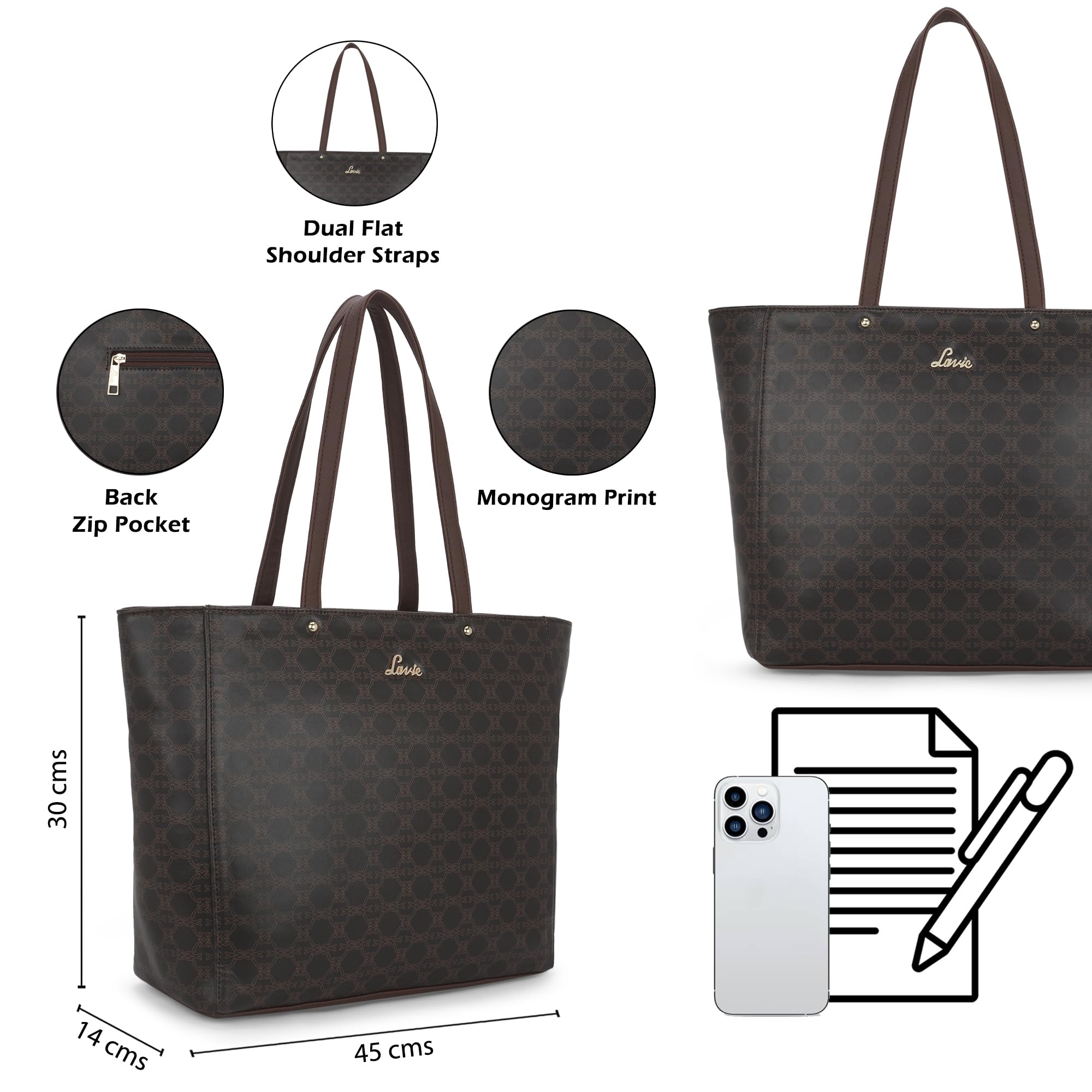 Lavie Women's Malgana Tote Handbag | Tote Bag For Work | Ladies Purse | Stylish Shoulder Bag | Gift for Women