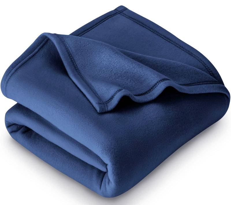 A Brand New - Umi 300 GSM AC Blanket Ultra Super Soft Special for Heavy Winter Plain Light Weight Polar Fleece Blanket for Single Bed (152 x 220 cm, Color - Blue) Kafalo