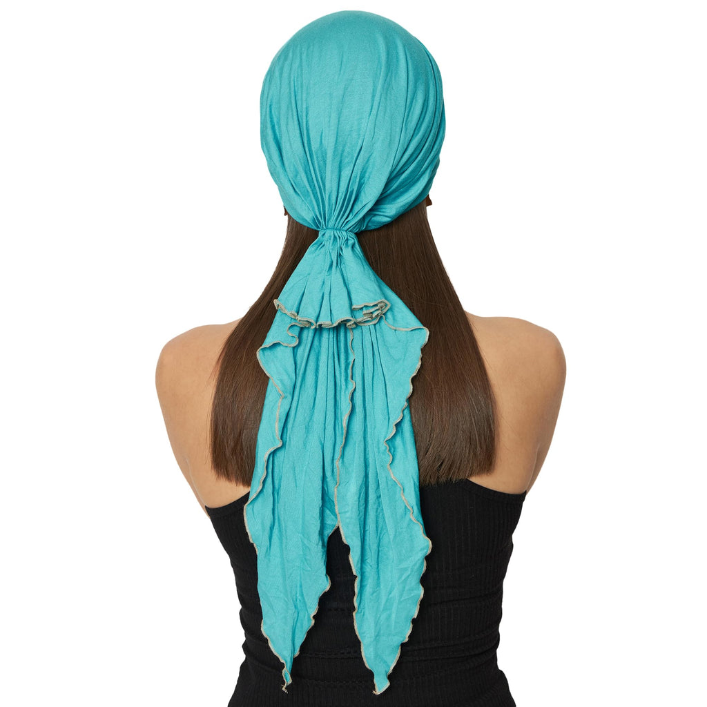 The Headscarves Women Bamboo Pre Tie Scarf (HS107 SeaGreen)