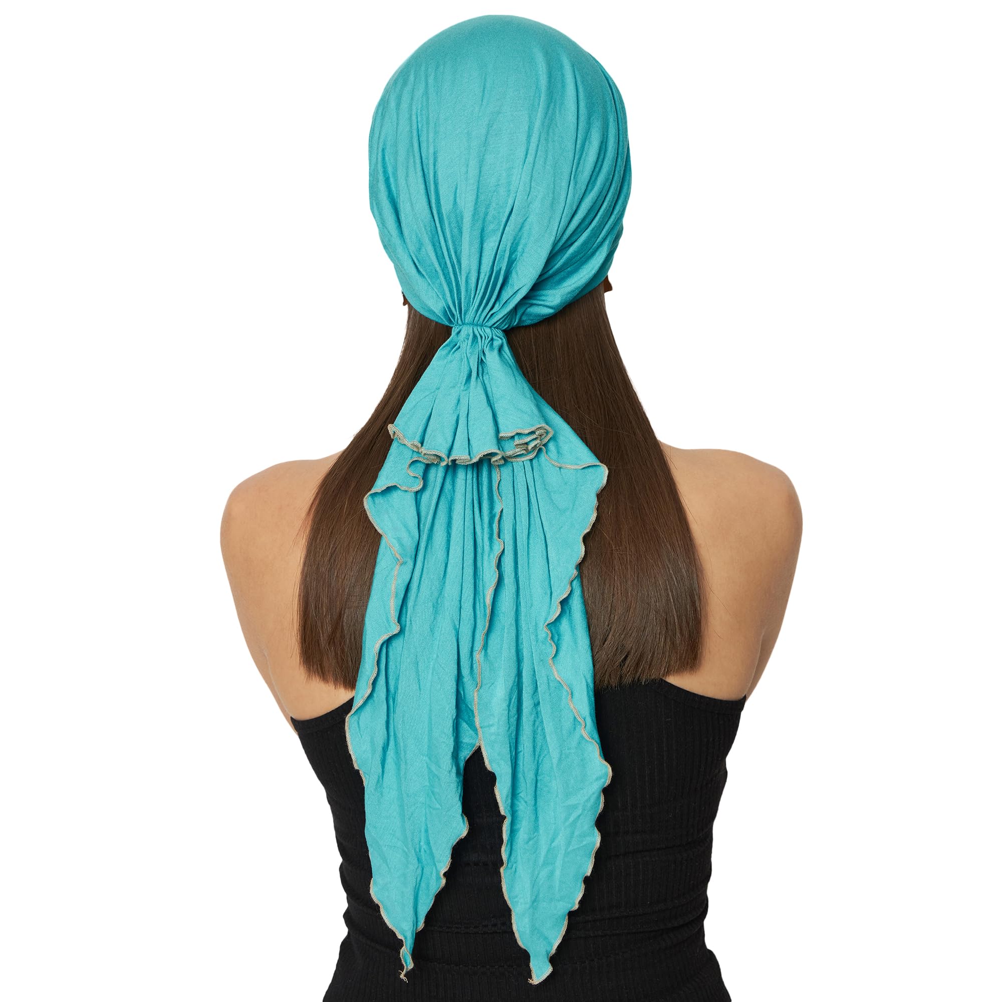 The Headscarves Women Bamboo Pre Tie Scarf (HS107 SeaGreen)