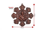 Lord Ganesha Ashtavinayak Wall Hanging Metal Plaque - 28cm x 27cm Antique Copper Finish Idol for Home Decor, Living Room & Entrance | Religious Figurine Gift Item (450g)