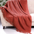 Tarantaran Waffle Weave Cotton Throw Blanket – Lightweight, Breathable & Cozy for Sofa or Bed (100% Cotton)(50X60 Inches) (Rust) Kafalo