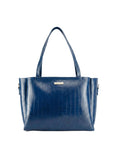 Horse and Hash Croco Pattern Tote Bags For Womens and Girls Shoulder Bag Extra Spacious (Blue)