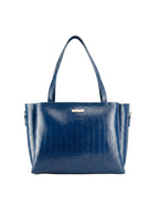 Horse and Hash Croco Pattern Tote Bags For Womens and Girls Shoulder Bag Extra Spacious (Blue)