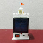Solar Rechargeable Mini Mandir for Car and Office Desk, White with Gold Accents, Without Idols (White)