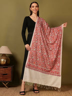 Pashmoda Women Hunar Fine Wool Nalki Embroidered Stole (Size : 28x80in, 71X203cm) EMST02