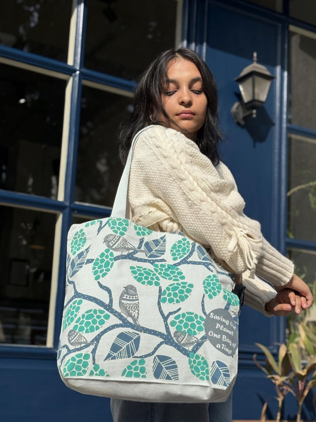 Eco Right Large Canvas Tote Bag for Women, Tote Handbags for Women with Zipper & Inner Pocket for College, Shopping, Office