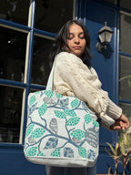 Eco Right Large Canvas Tote Bag for Women, Tote Handbags for Women with Zipper & Inner Pocket for College, Shopping, Office