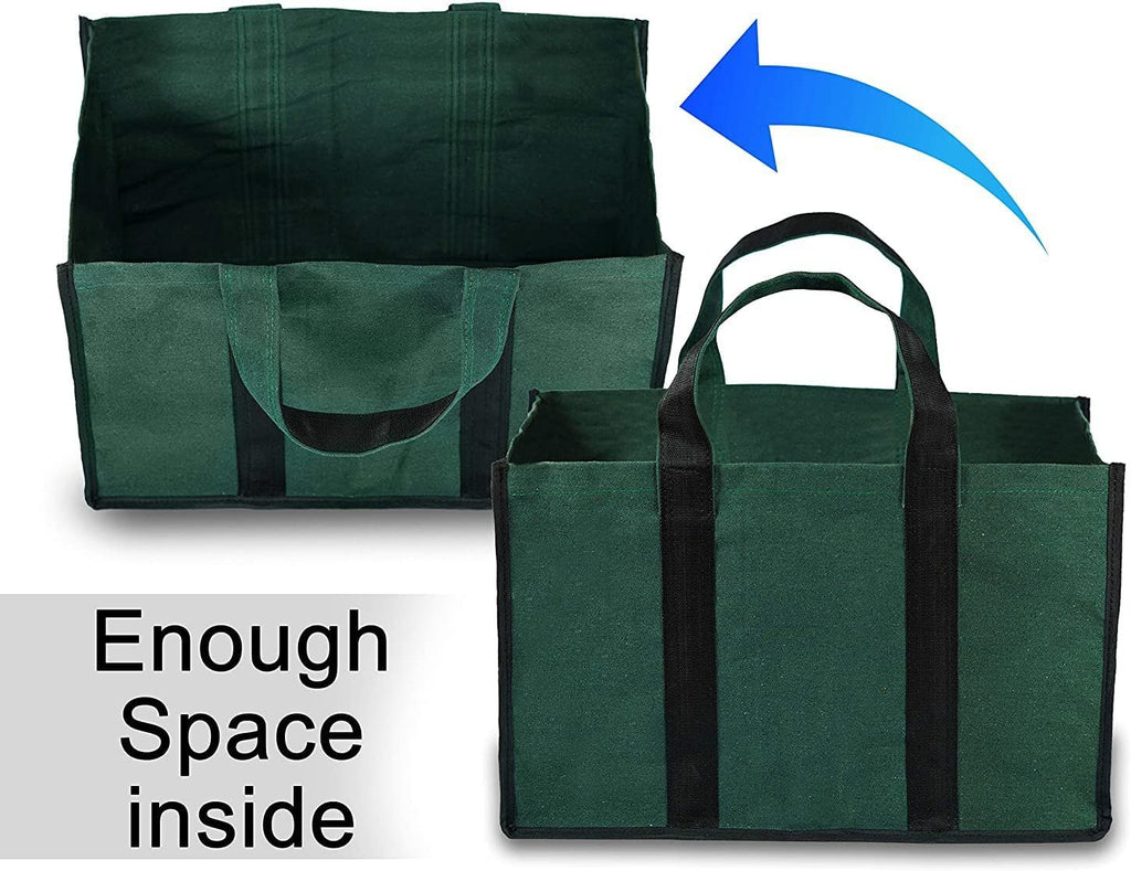 BLACKBOXES Big Eco Cotton Canvas Shopping Bags for Carry Milk Grocery Fruits Vegetable with Reinforced Handles jhola Bag - Kitchen Essential (Green)