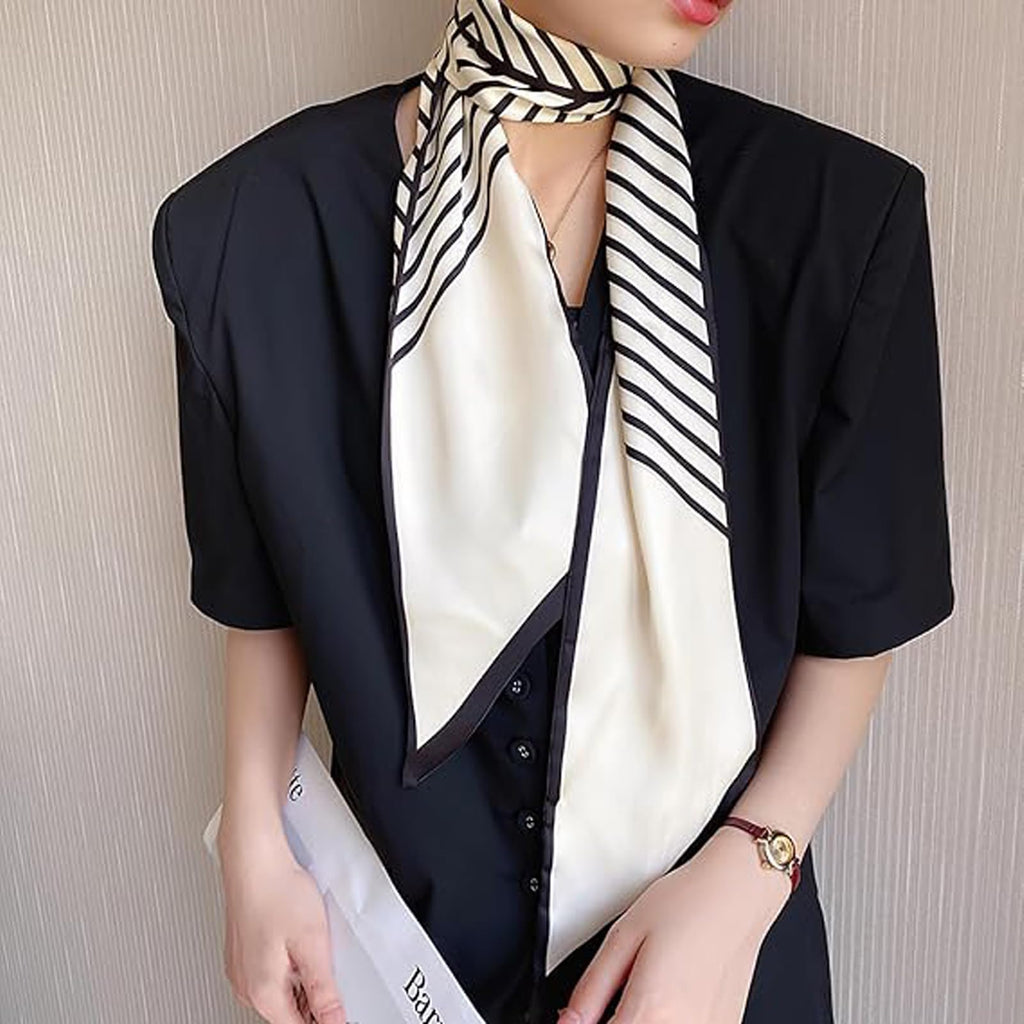 Luyizi Silk Neck Scarf for Women, Elegant Satin Scarves for Suit & Blazers, Stylish Neck Scarf for Casual, Office, and Formal Wear, Lightweight Accessory