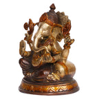 SVARUP Brass Ganesha Idol for Home Decoration Ganpati Statue Murti for Gift Height 9 Iinch.