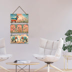 Artvibes Deer, Birds & Elephants Aesthetic Modern Art Wooden Art Decoration Item for Living Room | Garden Balcony | Door Decoration Item | Graphic Artwork | Wall Illustrations | Ideal Gift (WH_9451N)