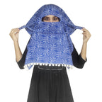Switchon Export quality Cotton Innovative scarf cum Hijab with adjustable closer hook and loop tape (Blue)
