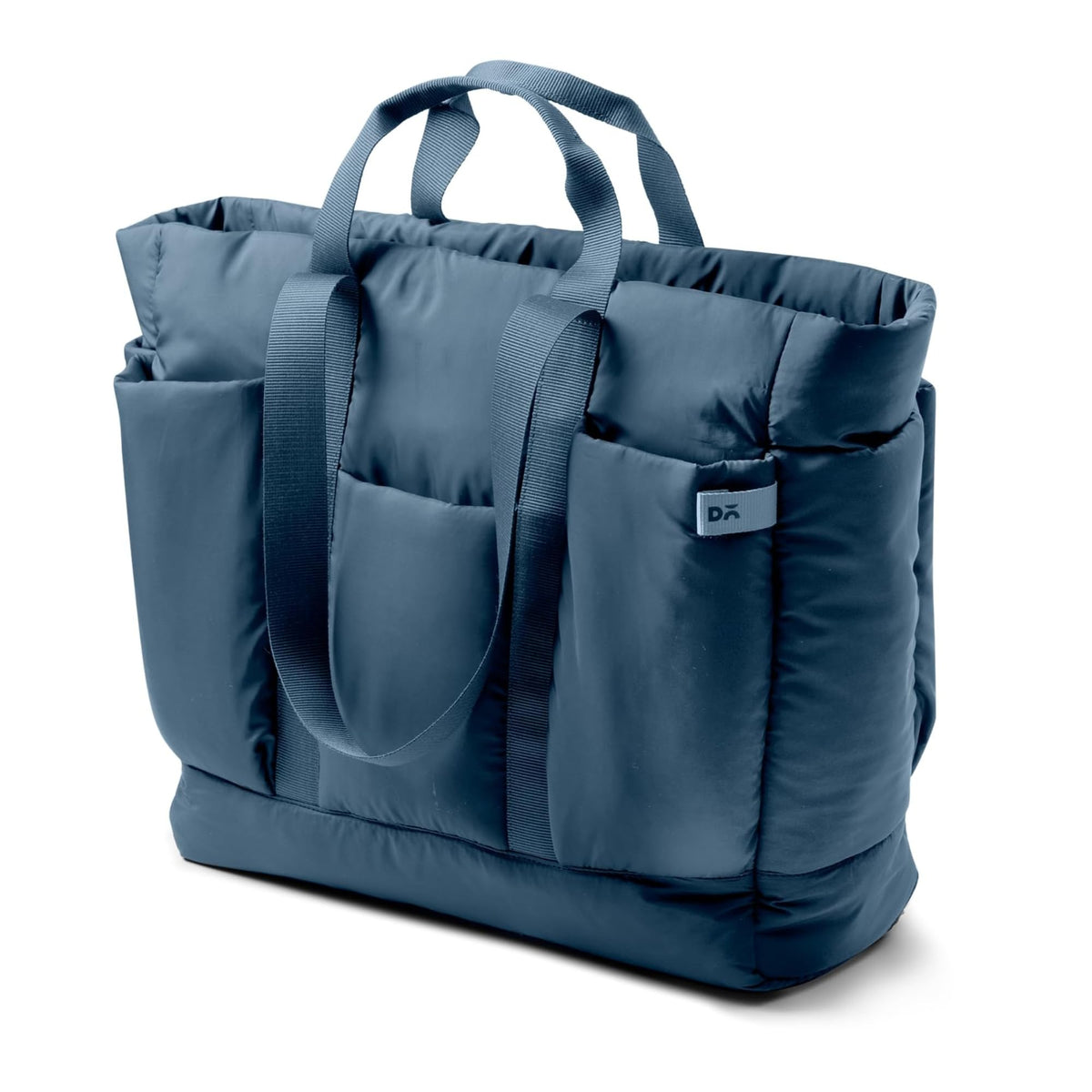 DailyObjects Idyll Tote Bag For Girls &Women | Crafted Using Soft-Touch & Water-Repellent Polyester | Polyfill Cushioning On The Inside | Holds Any Laptops Upto 14'' - Space Blue