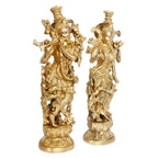 SVARUP Brass Radh Krishna Idol in Gold Color Height 14 Inch