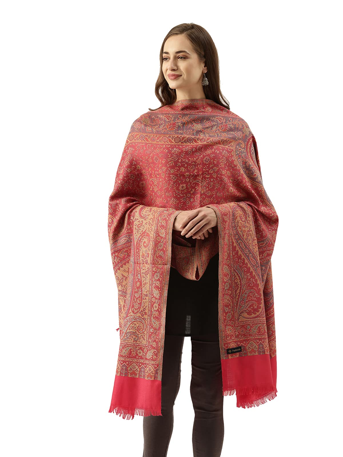Pashmoda Women Shahnaz Antique Jamawar Shawl (Size: 101 X 203 CM)