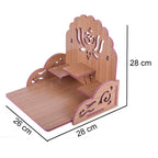 Om Shree Fully Handmade Beautiful Wooden Home and Office Temple/Pooja Mandir(28 x 28 x 26 cm) (Light Brown 1)