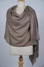 VIC Cashmere Fine Wool Plain Hand-Dyed Stole – Soft, Lightweight Luxury Wrap | Size 70x200cm | VIC-CMS-PLHD05 (Coffee)