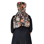 Switchon Scarf Hijab Rayon Printed fancy scarf for women Size Adjustable -Hook loop tape (Multicolor_Black)