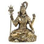 ARTVARKO Brass Lord Shiva Statue God Bholenath Shiv Shankar Idol Showpiece for Pooja Home Office Temple Decor Gift 4 Inch