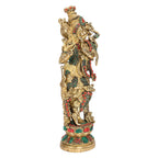 SVARUP Brass Big Size Standing Krishna Playing Flute Murti Decorative Showpiece for Home Office Table Deck Decor and Gift 14 Inch