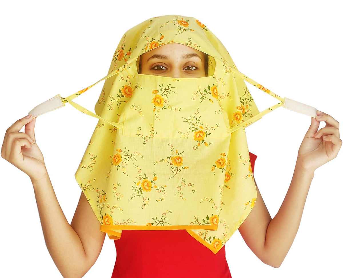 Switchon Export quality Cotton Innovative scarf hijab with closer Hook and Loop Tape- Multi (Multicolor11)