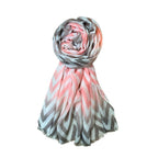 FAHABO Scarf for Women Stylish Printed Cotton Soft Stole | Hijab Scarf | Headscarf | Neck Scarf | Wraps (Peach, Grey) Size: 73 L x 35 W