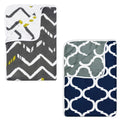 Divine Casa Polyester All-Weather 120 GSM Printed Lightweight Reversible Design Set of 2 Single Bed AC Dohar Blanket - Grey and Blue Kafalo