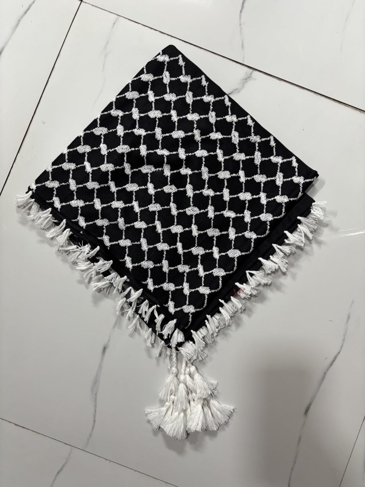 Digniti Real Arafat Scarf Black White shemagh men head scarf ghutra arabian arafat scarf army miltary scarf Large size 48 x 48 inch palestine scarf for men and women