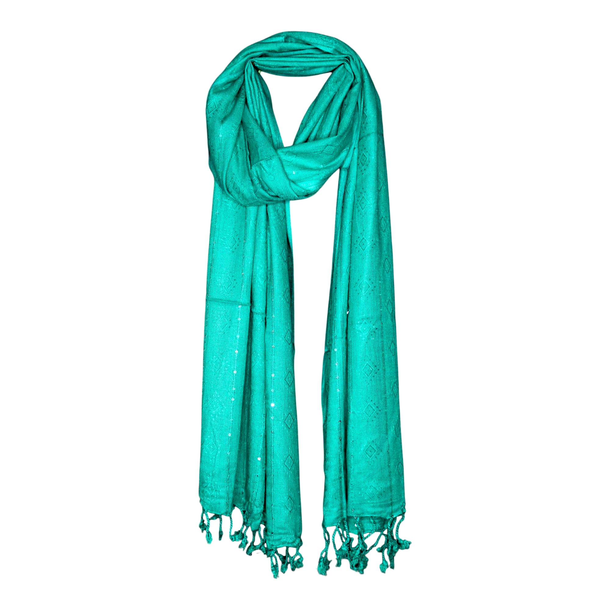 STOLE STUDIO Elegant Luxurious Sequence Viscose Stole Scarf (Rama Green)