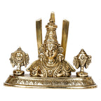 ARTVARKO Brass Tirupati Balaji Venkateshwara Face Bust Idol Vishnu Chakra Namah Shankh Statue Murti Lord Srinivasa Pooja Vastu Religious Idol for Home Office Temple 5.5 Inch