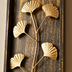 DSH Leaf Wall Art Panels Modern Rustic Home Décor Wall Hanging Sculpture for Living Room, Bedroom & Office (45X15 CM) Decoration Item (Ginkgo Leaf, 1 Frame)
