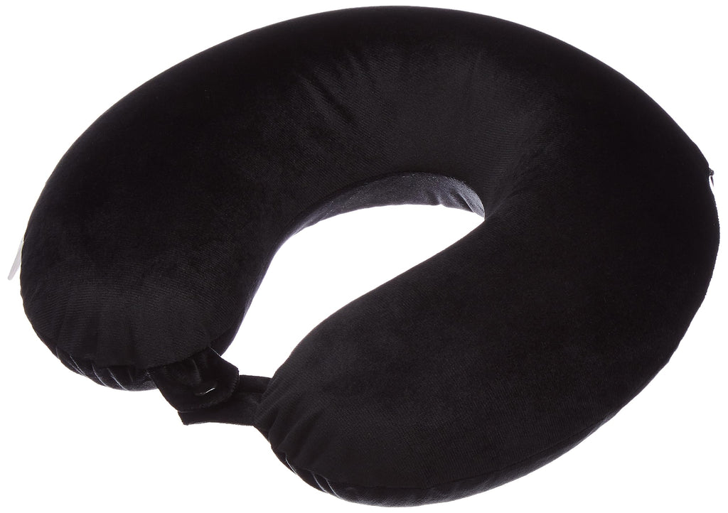 Trajectory Travel Neck Pillow with Sleeping Eye Mask Combo for Travelling and Sleeping in Airplane Flight, Cab, Car, Train, Bus for Men and Women Black(As seen on Shark Tank)