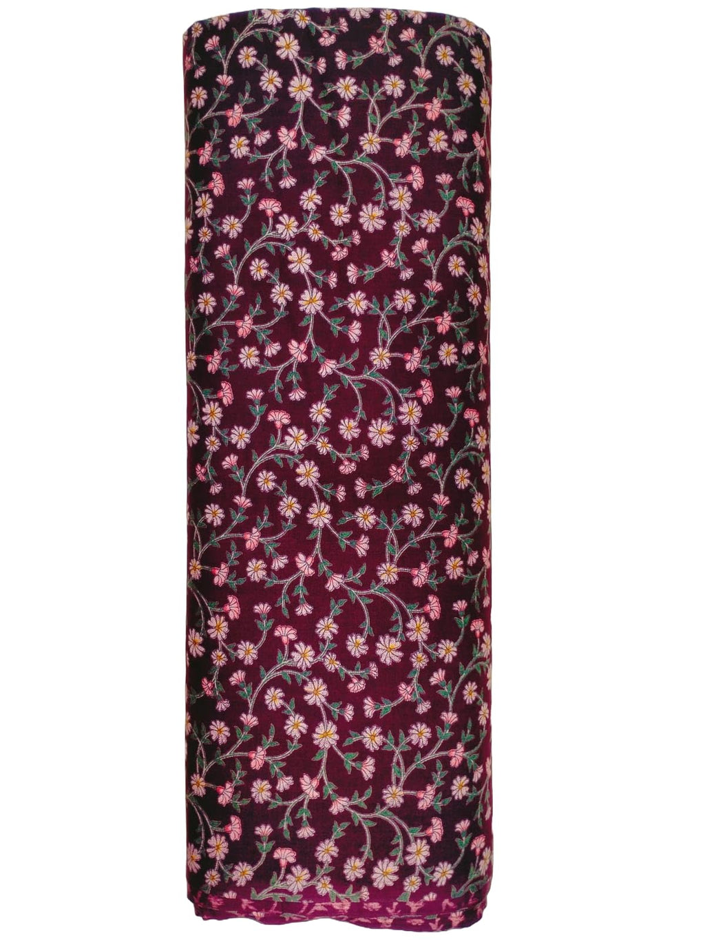 Namastyle Winter Woolen Spun Pashmina Small Floral printed UN Stitched Kurti Running Material For Women Width - 44 (wine, 2)