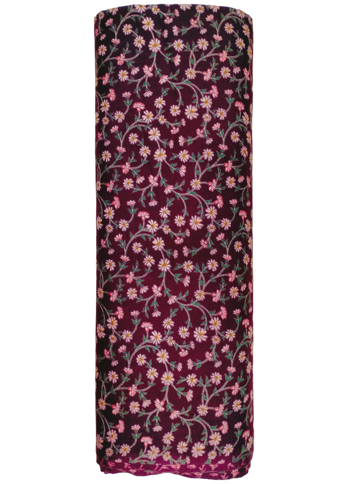 Namastyle Winter Woolen Spun Pashmina Small Floral printed UN Stitched Kurti Running Material For Women Width - 44 (wine, 2)