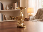 Kridaykraft Baby Elephant Figurine T-Light Candle Holder Gold (15 cm, 300 gm) — Decorative Sitting Elephant Showpiece for Home Decor, Diwali Gifting, and Table Accents. (Candle Not Included)