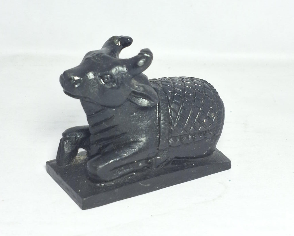 TEJASWI Craft Black Marble Shiva Nandi for Daily Daily Pooja Purpose|Home Temple|car deshboard.