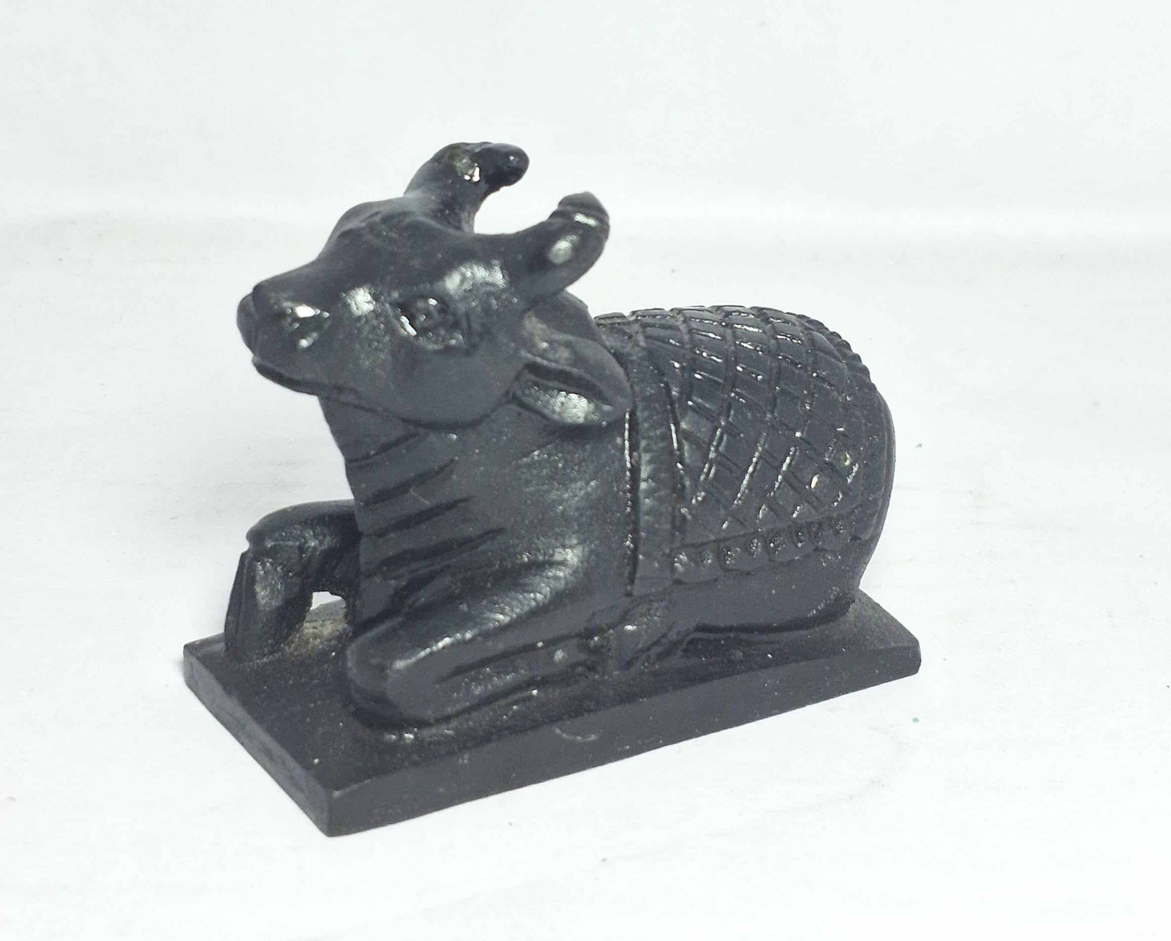 TEJASWI Craft Black Marble Shiva Nandi for Daily Daily Pooja Purpose|Home Temple|car deshboard.