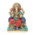 ARTVARKO Brass Ganesh Murti Ganesha Idol Ganpati Bhagwan Statue for Home Decor Puja and Gift Height 6.5 Inch