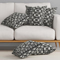 HUESLAND Premium Cotton Cushion Cover 16 x 16 inch Set of 5 | Decorative Throw Pillow Covers for Sofa, Living Room & Bedroom | Geometric Black